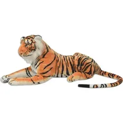 vidaXL XXL Tiger Kuscheltier Plüsch Braun