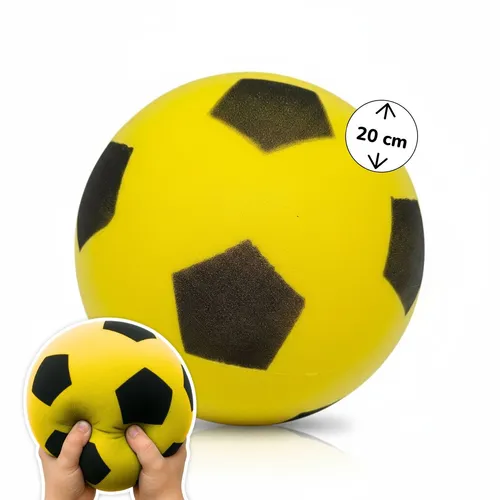 Schaumstoffball gelb | weicher Spielball für Kinder | Fußball aus Schaumstoff