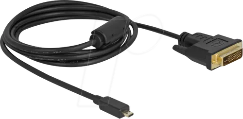 DELOCK 83586 - Kabel DVI 24+1 Stecker > Micro-HDMI Stecker 2,0 m