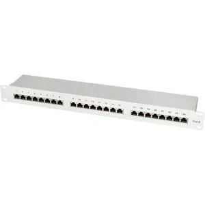 LogiLink Professional PrimeLine Cat.6 Patchpanel - 24-Port RJ45 Verteilerfeld, geschirmt für optimale Signalqualität und 19