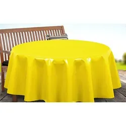Beautex Tischdecke Uni Wachstuchtischdecke OVAL RUND ECKIG, Wachstuch abwischbar (1-tlg) gelb Rund | 100 cm x 100 cm