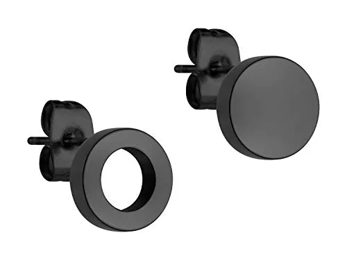 LIEBESKIND Damen-Ohrstecker Edelstahl LJ-0339-E-07 - Ohrringe für Damen, trendiger 70ies Look aus schwarzplattiertem Edelstahl, perfekt kombinierbar und ideales Geschenk für jeden Anlass.