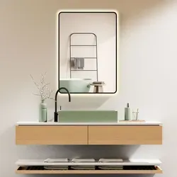 HOKO Badspiegel 70x100cm mit Touch-Schalter - Feuchtraum geeigneter Badspiegel mit LED-Beleuchtung, der zwischen Warmweiß und Kaltweiß wechselt. Ideal für Badezimmer, energiesparend und mit Memory-Funktion für individuellen Lichtkomfort.