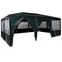 vidaXL Party-Zelt Grün, Weiß 600 x 400 cm - Pavillons & Partyzelte – Das geräumige Partyzelt aus robustem Polyester und Stahl bietet UV-Schutz und Stabilität für unvergessliche Outdoor-Events. Ideal für Hochzeiten und Gartenpartys!