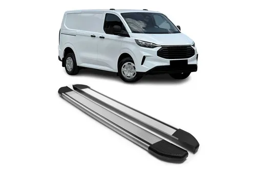 OMAC Kfz-Schmutzfänger Seitenschweller für Ford Transit Custom 2023-2025 L1 - Robuste Aluminium Trittbretter für Ford Transit Custom, rutschfest und stabil. Schützen Sie Ihre Karosserie und erleichtern Sie den Ein- und Ausstieg. Ideal für Familien und sportliche Optik.