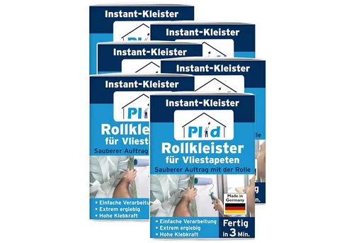 plid Kleisterroller Rollkleister 6-St - Farbroller für Vliestapeten, klumpenfreier Kleister in nur 3 Minuten gebrauchsfertig, hohe Klebkraft und einfache Verarbeitung für ein perfektes Tapezierergebnis.