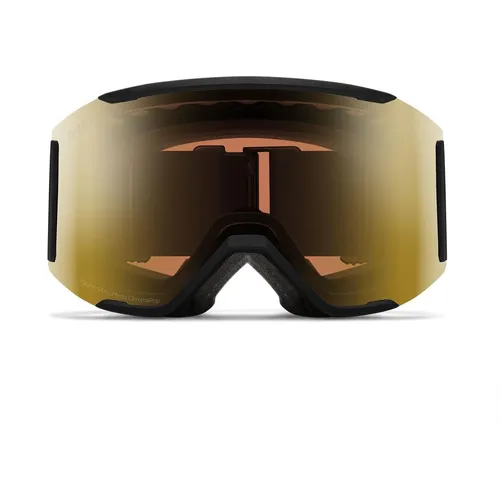 Smith Squad MAG Schneebrille - Schwarz, ChromaPop Pro Photochromic Gold Mirror - Damen Skibrillen mit innovativem Wechselsystem für optimale Sicht bei jedem Wetter. Inklusive zwei Wechselscheiben und Antibeschlag-Beschichtung für klare Sicht beim Skifahren oder Snowboarden.