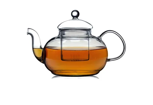 Dimono Teekanne DIMONO Mundgeblasene Teekanne mit Teefilter & Teesieb, 1.55 l, Glas-Kanne mit Filtereinsatz