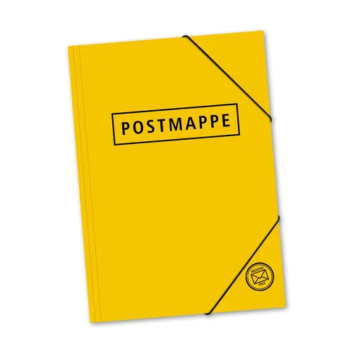 itenga Postmappe Gelb A4 PP aus stabilem Kunststoff für Jungen Mädchen neutral