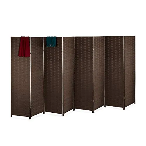 Faltbarer Paravent Raumteiler 8 Teile - Sichtschutzwand für vielseitige Nutzung - Paravent in Braun, 320 cm breit und 170 cm hoch, ideal für flexible Raumgestaltung und Sichtschutz. Leicht und einfach zu handhaben, perfekt für Zuhause oder im Büro.