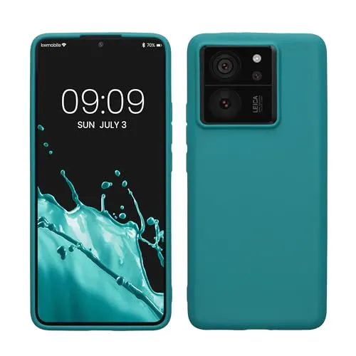 kwmobile Handyhülle für Xiaomi 13T / 13T Pro Hülle - TPU Case - Kabelloses Laden - Schutzhülle Cover in Petrol matt