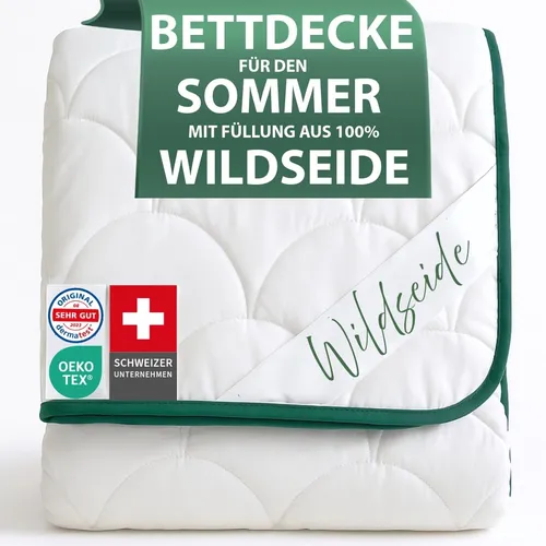 Welldora Sommerdecke 135x200 | Kühldecke mit Wildseidenfüllung