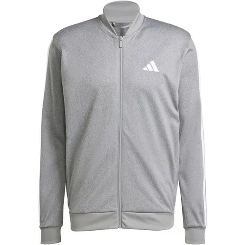 ADIDAS Herren Jacke Tricot Regular-Fit Mélange in grau von adidas