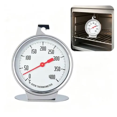 Ofenthermometer Edelstahl, Thermometer Für Elektroherd, Backofenthermometer 400 Grad Rostfrei, Zum Aufhängen Und Hinstellen Backofen Grillthermometer, Oven Thermometers Durchmesser - 7 Cm