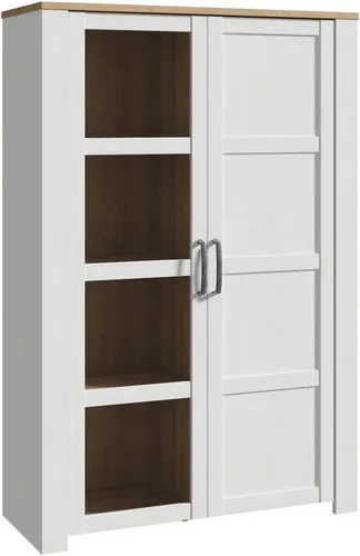 FORTE Highboard Bohol, Vitrine mit Glastüre, viel Stauraum, B/H/T 106,4/160,6/42 cm Beleuchtung optional bestellbar