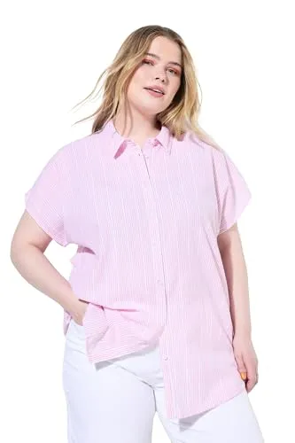 Studio Untold Damen Blusenshirt in Übergröße mit Strukturstreifen - Stylisches Blusenshirt in Oversize-Form mit Strukturstreifen. Ideal für lässige Looks und optimalen Tragekomfort. Perfekt für jeden Anlass!