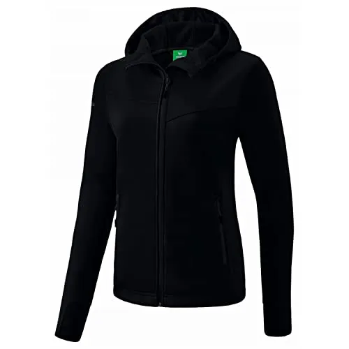 Erima Damen Performance Softshell Jacke, schwarz, Größe 34 - Sportjacke aus weichem, elastischem Funktionsmaterial, winddicht und atmungsaktiv – perfekt für aktive Frauen im Outdoor-Einsatz.