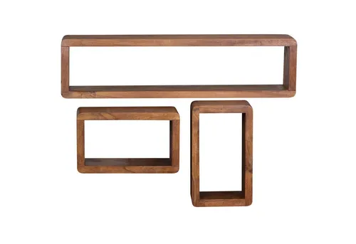 FINEBUY Wandregal SuVa2476_1 - 3er Set Massivholz - Wandregale aus echtem Massivholz, modern und schwebend. Ideal zur stilvollen Aufbewahrung und Dekoration in jedem Raum.