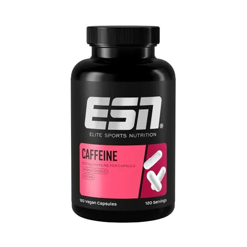 ESN Caffeine Caps, 120 Kapseln, hochdosierte Koffein Kapseln, 200 mg Koffein pro Tagesportion, vegan - made in Germany