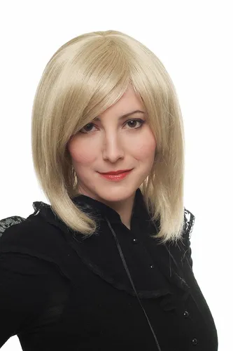Perücke blond Bob Seitenscheitel seitlicher Scheitel toupiert kurz 30 cm 1215-22
