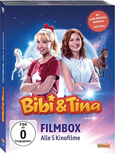 Bibi & Tina - Filmbox DVD 1-5 - Erlebe die Abenteuer von Bibi und Tina in dieser kompletten Filmbox. Ideal für die ganze Familie und ohne Altersbeschränkung!