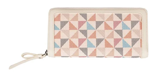 Gabor Meria Damen Geldbörse - Trendige Langbörse in Rosa - Damen-Geldbörse mit umlaufendem Reißverschluss, 8 Kartensteckfächern und modernem geometrischen Druck – ideal für stilbewusste Frauen.