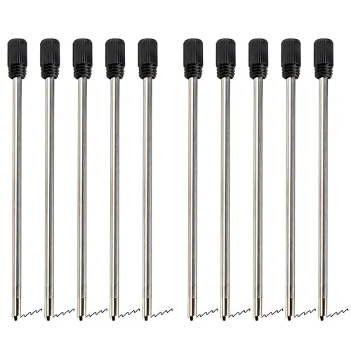 YUEMING 20 Stück Kugelschreiber Minen Ersatz Kugelschreiber Refills Glatte Schreiben Kugelschreiber Nachfüllung für Diamant Kristall Stylus Stifte(schwarz)