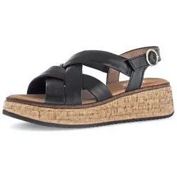 Gabor Plateau Sandale Glattleder Plateausandaletten schwarz 40,5 EU (7 UK)