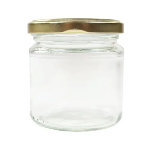 48x Twist Off Gläser 250g (212ml) im Karton mit Deckel für Lebensmittel Honiggläser Neutralgläser Glas Bienen Honig Marmelade Früchte Vorratsglas Rundgläser, Gold