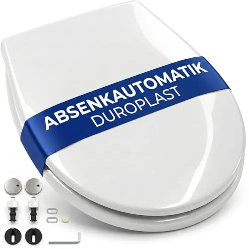 Toilettensitz mit Absenkautomatik Duroplast Weiß 35 x 44,5 cm