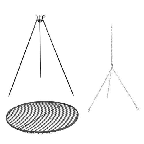 Cook King Stahl Schwenkgrill mit Grillzubehör - Handgefertigt in Europa - Grillstellen mit robustem Stahl für Stabilität und Langlebigkeit. Inklusive hochwertigem Grillzubehör und platzsparendem, transportablem Design für unvergessliche Grillabende.