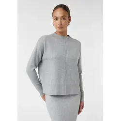 comma casual identity Pullover & Shorts - Stylischer Feinstrickpullover aus Viskosemix mit Biesen, perfekt für entspannte Freizeitlooks