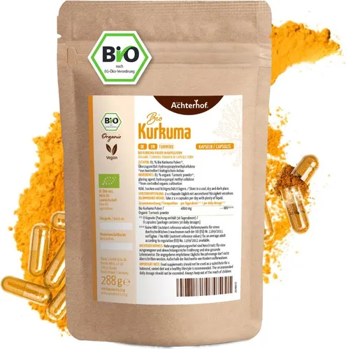 Kurkuma Kapseln Bio Nachfüllpack | 400 Stück | 4800mg Kurkuma pro Tagesdosis - Pflanzliches Ergänzungsmittel Kurkuma mit 4800mg Kurkuma pro Tagesdosis, in Bio-Qualität und veganer Kapselhülle – ideal für eine gesunde Ernährung.