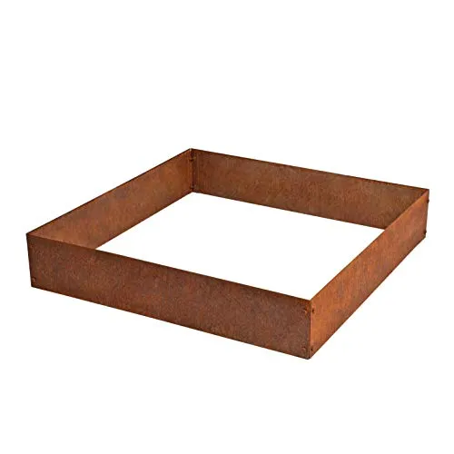 ESTEXO Beeteinfassung aus Cortenstahl - Rasenkante in Edelrost Optik, stabil und erweiterbar für perfekte Beetgestaltung. Ideal für Kräuter- und Gemüsebeete.