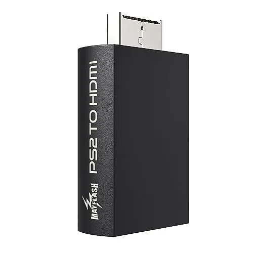 May Flash PS2 auf HDMI Konverter-Adapter, Video-Konverter PS2 HDMI-Konverter mit 3,5 mm Audioausgang für HDTV HDMI-Monitor, kompatibel mit Allen PS2-Display-Modi
