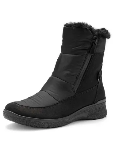 Ara Damen Stiefel MÜNCHEN, schwarz, Gr. 37 - Wasserdichte GORE-TEX® Wanderschuhe für breitere Füße (Weite H), mit wärmendem Kunstfell und bequemer, auswechselbarer Decksohle – ideal für kalte, nasse Tage.