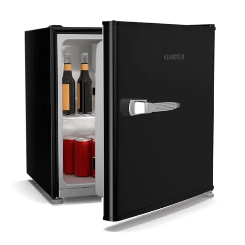 Klarstein Table Top Kühlschrank HEA16-Irene 46L, Retro Mini Kühlschrank für Büro und Zimmer - Minikühlschrank mit 46 Litern, energieeffizient und leise (37 dB), ideal für kleine Räume und Büros, mit einstellbarem Thermostat und stilvollem Retro-Design.