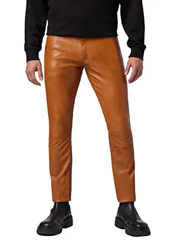 Lederhose Ricano 501 Lammnappaleder SlimFit Cognac W33 von Ricano