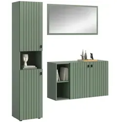 Garderobenkombination   , grün , Maße (cm): B: 161 H: 192