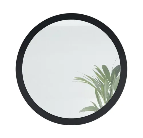 Vladon Wandspiegel Globe 80 – Dekorativer runder Spiegel in Schwarz matt - Der runde Globe Wandspiegel mit 80 cm Durchmesser ist ein elegantes Highlight für Flur und Wohnzimmer. Aus robustem MDF und Floatglas gefertigt, lässt er sich schnell und einfach montieren.