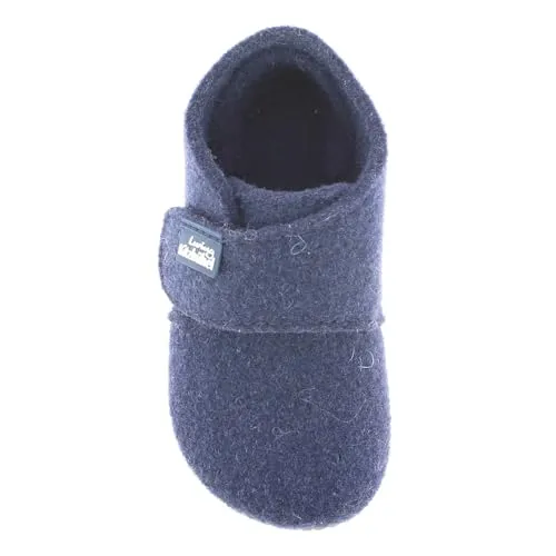 Living Kitzbühel Filz Hausschuh für Mädchen (19 EU Nightshadow) - Bequemer Hausschuh aus robustem Filz mit rutschfester Naturkautschuksohle, ideal für Laufanfänger. Einfaches An- und Ausziehen dank Klettverschluss, 100% in der EU hergestellt.