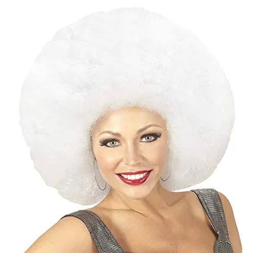 NET TOYS Funky Afro-Perücke für Erwachsene | Weiß | Traumhafte Unisex-Verkleidung Groovy Seventies Lockenkopf | Wie geschaffen für 70er-Party & Mottoparty
