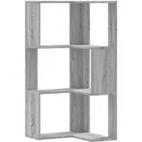 vidaXL Eckregal - 3 Böden Bücherregal für effiziente Raumnutzung - Bücherregal für Wohnzimmer und Büro, nutzt Ecken optimal aus und bietet viel Stauraum bei minimalem Platzbedarf. Hergestellt aus robustem Holzwerkstoff, ideal für stilvolle Präsentation.
