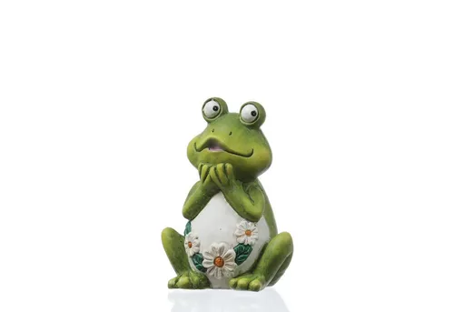 MARELIDA Gartenfigur verträumter Frosch Rosie Dekofigur Tierfigur für Beet Gartendeko 16cm