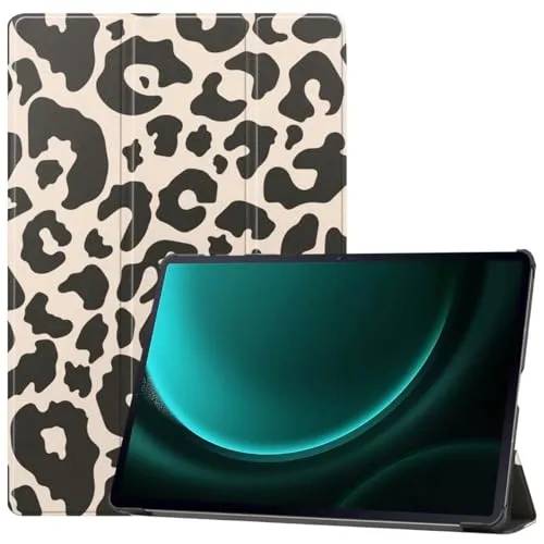 imoshion Tablet Hülle - Passend für Samsung Galaxy Tab S10 Plus/Galaxy Tab S9 11.0 inch FE Plus/Galaxy Tab S9 11.0 inch Plus - Design Trifold Klapphülle - Leopard