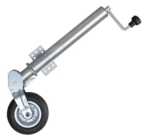 vidaXL Stützrad 60 mm mit 2 Stützrohren und 2 Klemmen - Zubehör für Autoanhänger, rostbeständig und robust mit 400 kg Tragfähigkeit für sichere Unterstützung beim Be- und Entladen.