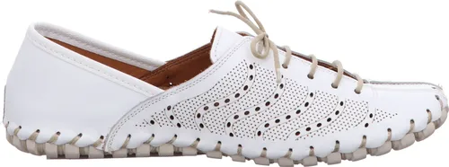 Gemini Damen Schnürschuh Leberschuh - Flexible Laufsohle in Weiß, Größe 41 EU - Damen-Schnürhalbschuhe mit hochwertigem Leder und flexibler Laufsohle für höchsten Tragekomfort und optimale Passform.