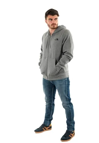 Kapuzensweatjacke THE NORTH FACE Herren M grau - Herren-Sweatjacke aus 74% Baumwolle, ideal für Warm-Ups und Pausen, mit bequemer Kapuze und Kängurutasche für hohen Tragekomfort.