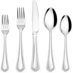 Besteckset 30teilig 6Personen Besteck Set mit Gewellter Rand Griff