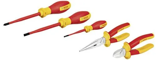 Bosch Professional 1600A02NG2 Werkzeugset VDE 5-teilig - VDE-zertifiziertes Handwerkzeug-Set, 5-tlg. für Sicherheit bis 1.000 Volt, ergonomisches Design mit Softgrip für komfortables Arbeiten - Ideal für Profis und Heimwerker.